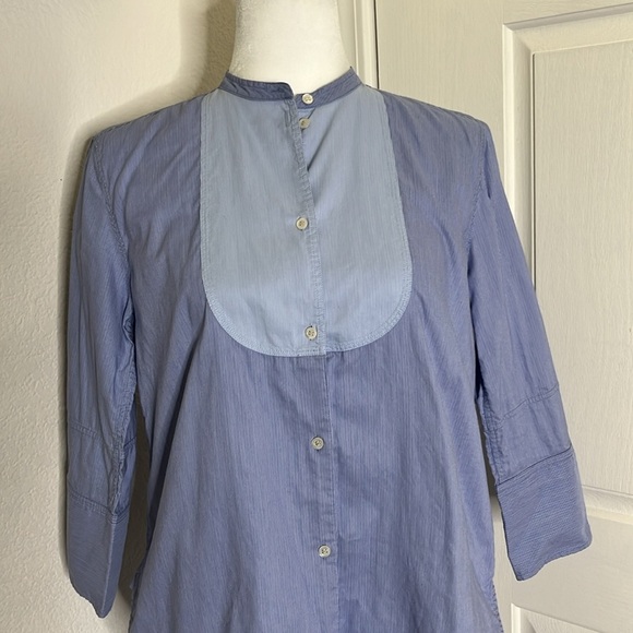 Helmut Lang Ottoman Striped Long Sleeve Shirt Buttondown Women's Medium Preppy - Picture 3 of 13